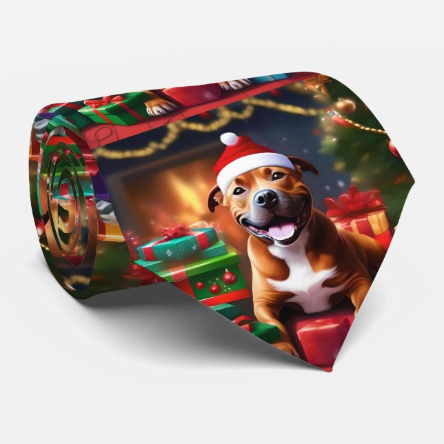 God Jul Stafford Bull Terrier Slips (Rullad)