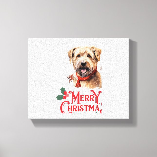 God jul Stafford Buller Terrier Canvastryck (Framsida)