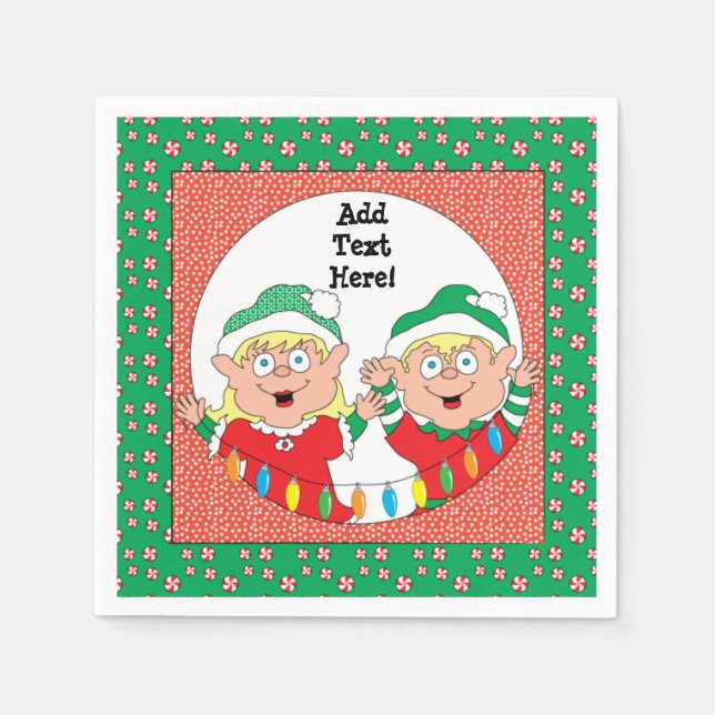 God Jul Standard Cocktail Napkin Pappersservett (Framsidan)