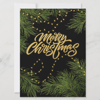 God jul Ständigt gröna grenar och ljus  Kort