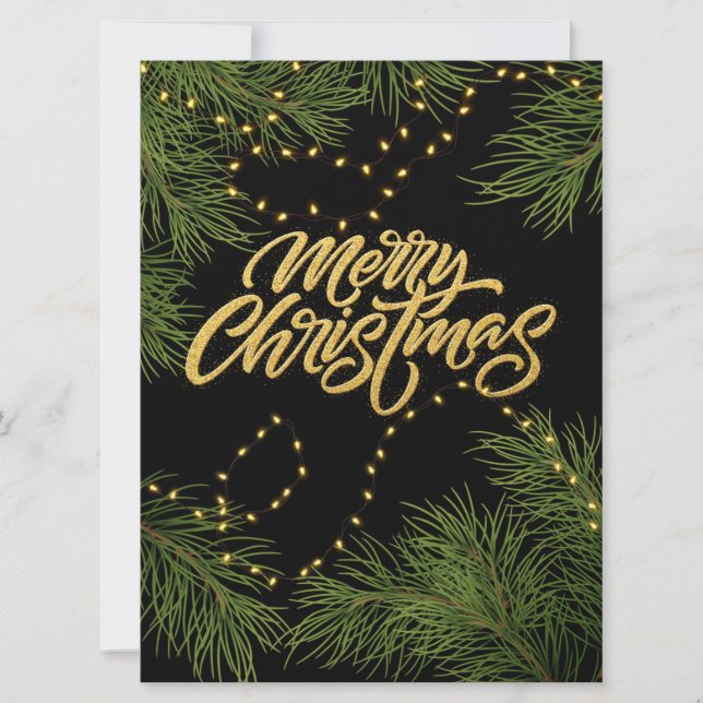 God jul Ständigt gröna grenar och ljus  Kort (Framsida)