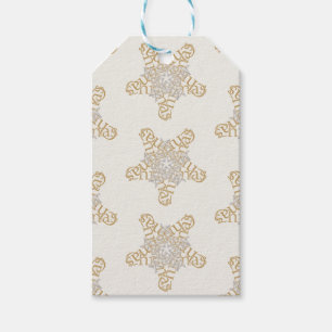 God jul Star Calligraphy on Pearl Presentetikett