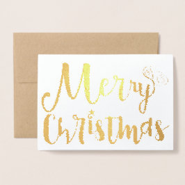 God jul Star Helgdag Typography Gold Foil Folierat Kort