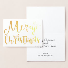 God jul Star Helgdag Typography Gold Foil Folierat Kort