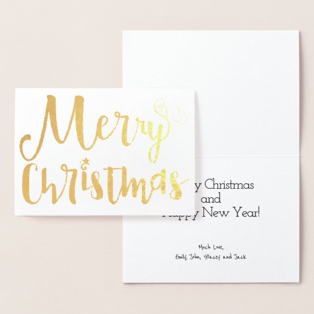 God jul Star Helgdag Typography Gold Foil Folierat Kort (Display)