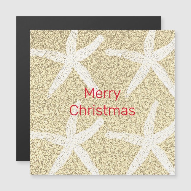 God jul Starfish Guld Red White Glittery (Fram/baksida)