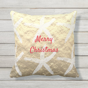God jul Starfish Mönster Golden Foil Beach Kudde
