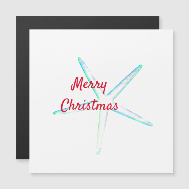 god jul Starfish Mönster Teal Blue (Fram/baksida)