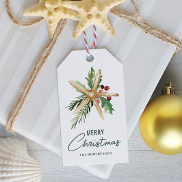 God jul Starfish Tropical Beach Presentetikett