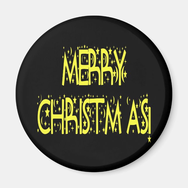 God jul Starry Nattteckensnitt Magnet (Framsidan)