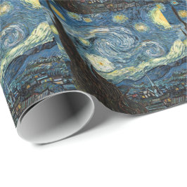 God jul Starry Night av Vincent van Gogh. Presentpapper