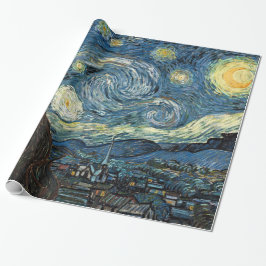 God jul Starry Night av Vincent van Gogh. Presentpapper