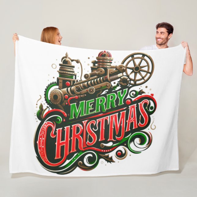 God jul steampunk fleecefilt (På plats)