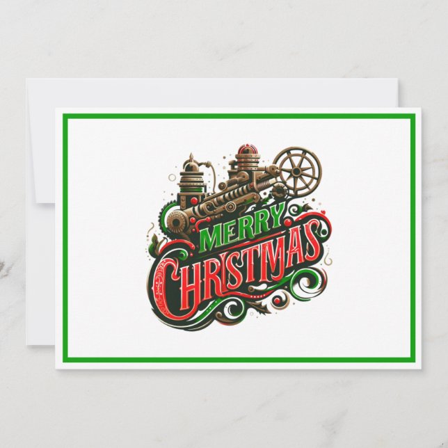 God jul steampunk julkort (Framsida)