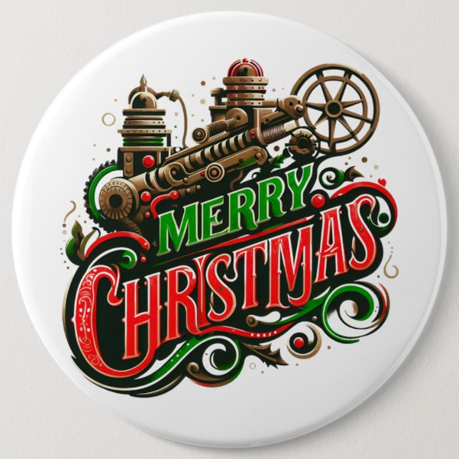 God jul steampunk knapp (Framsida)