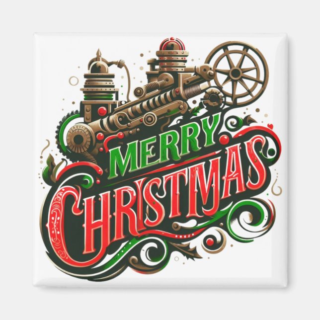 God jul steampunk magnet (Framsidan)