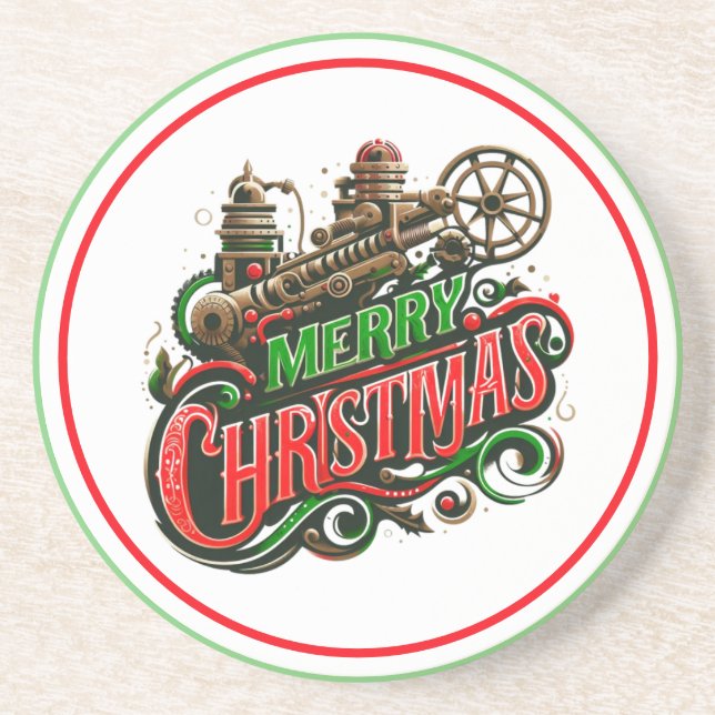 God jul steampunk underlägg (Framsidan)