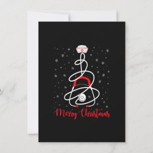 God jul Stethoscope Träd Funny Nurse Nursi Inbjudningar