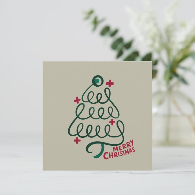 God Jul Stetoskop CNA Sjukvårdare Julkort (Stående Fram)