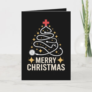 God Jul Stetoskop Träd Sjuksköterska Doktor Xmas Kort