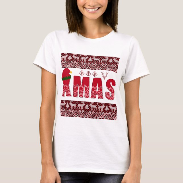 God jul sticka Trendig Elegant T Shirt (Framsida)