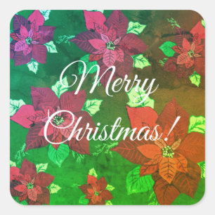 God jul Sticker Fyrkantigt Klistermärke
