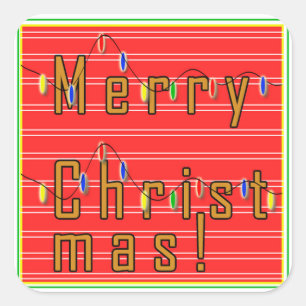 God jul Sticker Fyrkantigt Klistermärke