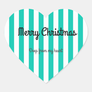 God jul Sticker Hjärtformat Klistermärke