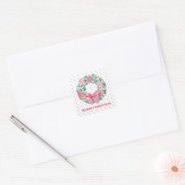 God jul Sticker med Preppy Wandeans Fyrkantigt Klistermärke