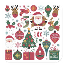 God jul Sticker Pack för gift och kort