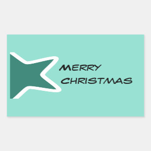 God jul Sticker Rektangulärt Klistermärke