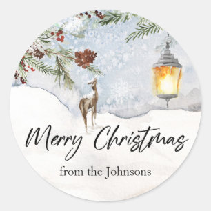 God jul Sticker Runt Klistermärke