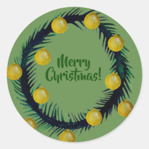 God jul Sticker Runt Klistermärke