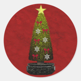 God jul Sticker Runt Klistermärke