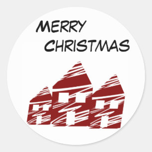 God jul Sticker Runt Klistermärke