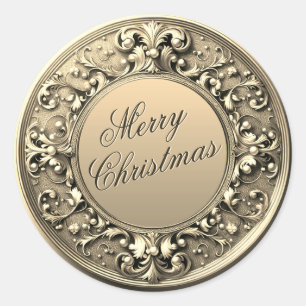 God jul Sticker Runt Klistermärke