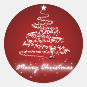 God jul Sticker Runt Klistermärke