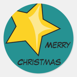 God jul Sticker Runt Klistermärke
