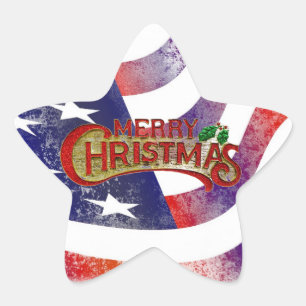 God jul Sticker Stjärnformat Klistermärke