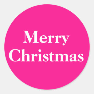 God jul Stickers Elegant SkriptRosa Runt Klistermärke