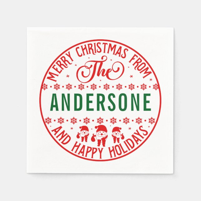 God jul Stickers | Festive Helgdag Labels Pappersservett (Framsidan)