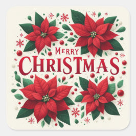 God jul Stickers Fyrkantigt Klistermärke