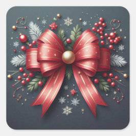 God jul Stickers Fyrkantigt Klistermärke