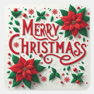 God jul Stickers Fyrkantigt Klistermärke