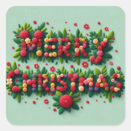 God jul Stickers Fyrkantigt Klistermärke