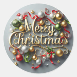 God jul Stickers Runt Klistermärke