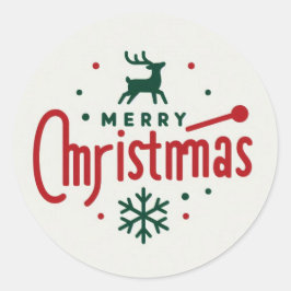 God jul Stickers Runt Klistermärke