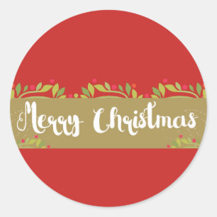 God jul Stickers Runt Klistermärke