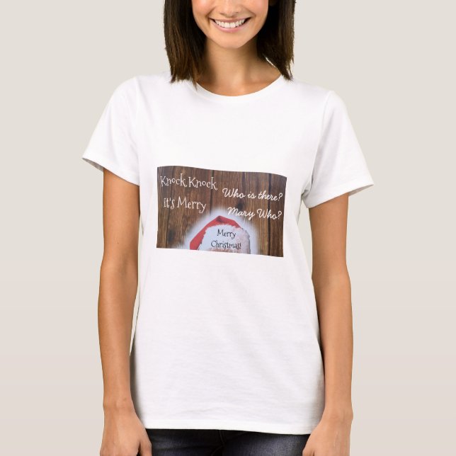 God jul, Stil Funny Mary Joke Santa Hat Tee (Framsida)