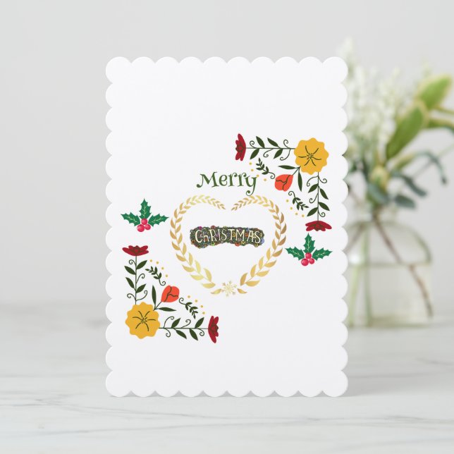 God Jul Stilig Högtid Trendig  Julkort (Stående Fram)